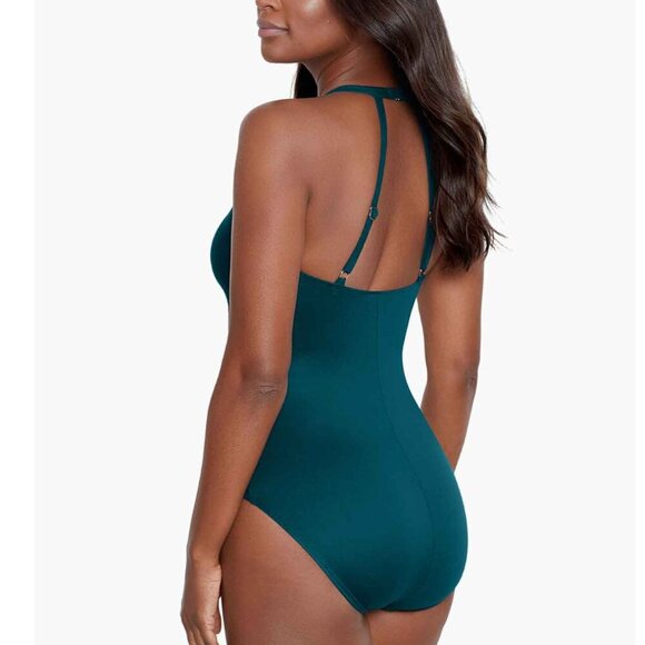 NWT Miraclesuit Miraclesuit Bling One Piece in Nova Green Size 10 - Picture 3 of 7